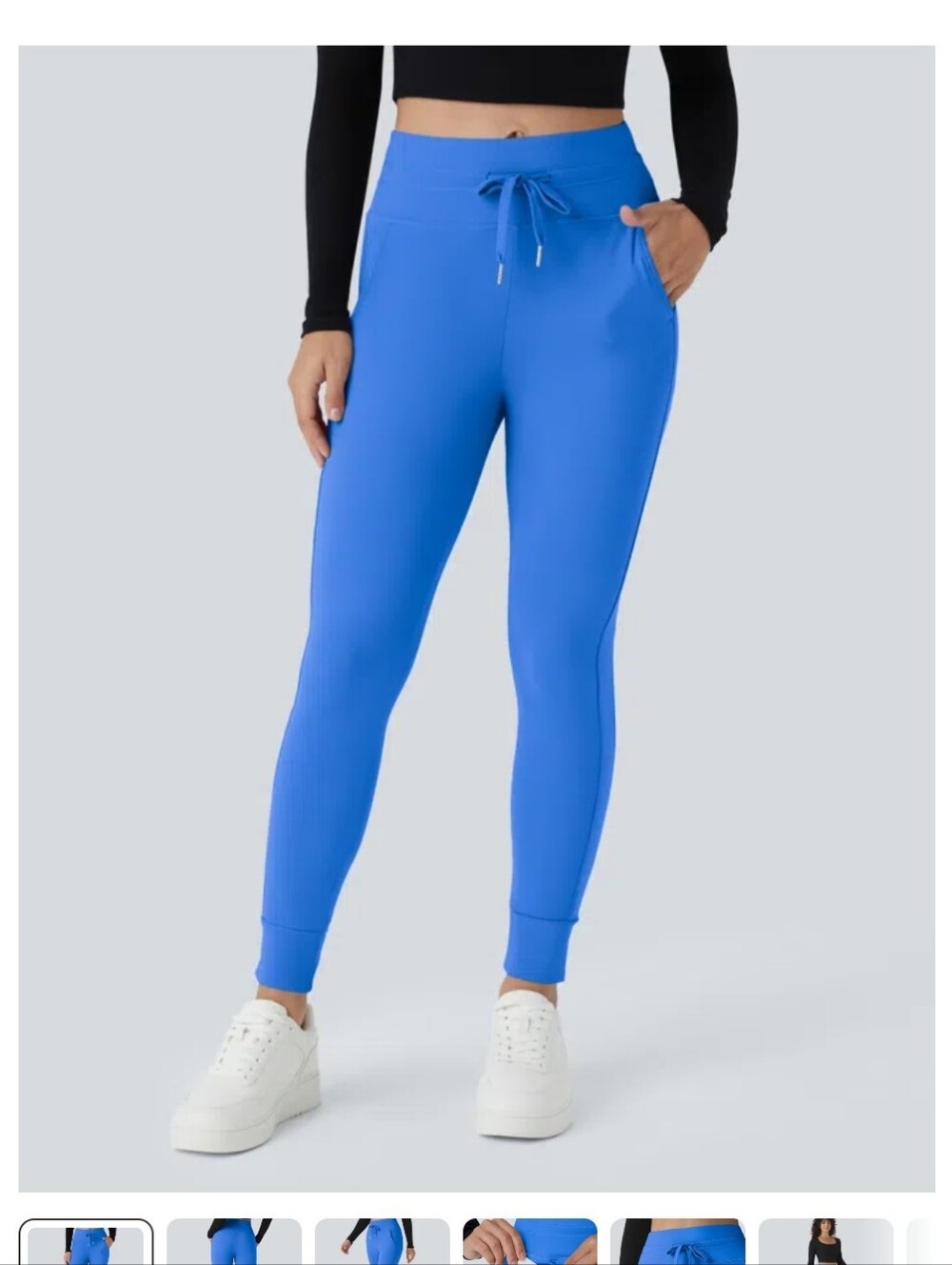 Halara Women's High-Waist Drawstring Jogger Pants - Blue Sz M New